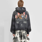 AMIRI Distressed Logo-Print Cotton-Jersey Hoodie