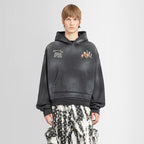 AMIRI Distressed Logo-Print Cotton-Jersey Hoodie