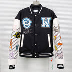 OFF WHITE Logic Patch varsity jacket