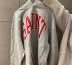 Saint Michael Logo-Print Cotton-Blend Jersey Hoodie