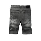 Purple Brand Crystal Diamond Denim Shorts #5094