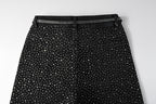 Purple Brand Crystal Diamond Denim Shorts #5095