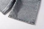 Purple Brand Crystal Diamond Denim Shorts #5096