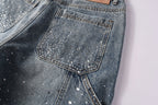 Purple Brand Crystal Diamond Denim Shorts #5097