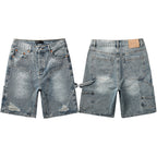 Purple Brand Crystal Diamond Denim Shorts #5097