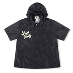 SAINT VANITY Embroidered Sporty Zipper Short-sleeved Jacket