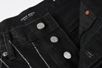 Purple Brand Crystal Diamond Denim Shorts #5104