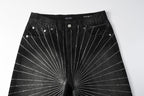 Purple Brand Crystal Diamond Denim Shorts #5104