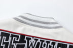 OFF WHITE Crystal Full Lea Varsity Jacket