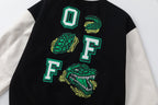 OFF WHITE Croco Lea Wool Varsity Jacket