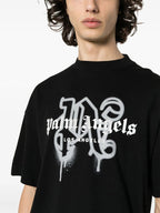 Palm Angels logo-print cotton T-shirts