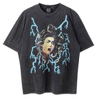 SAINT MICHAEL  + TEFLON DISCO Distressed Printed Cotton-Jersey T-Shirt