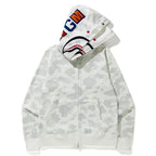 BAPE Glow Camo Shark Wide Full Zip Double Hoodies