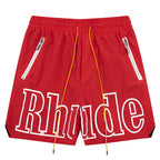 RHUDE 3M Reflective Letters Mesh Drawstring Shorts