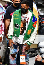 SAINT MICHAEL Loose baseball jacket with embroidered badge