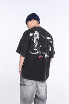 SAINT MICHAEL "Mouth of the Abyss"pattern print T-Shirts