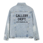 Gallery Dept. letter embroidered washed denim Jacket