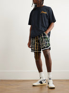 RHUDE Logo-Embroidered Checked Cotton-Flannel Drawstring Shorts
